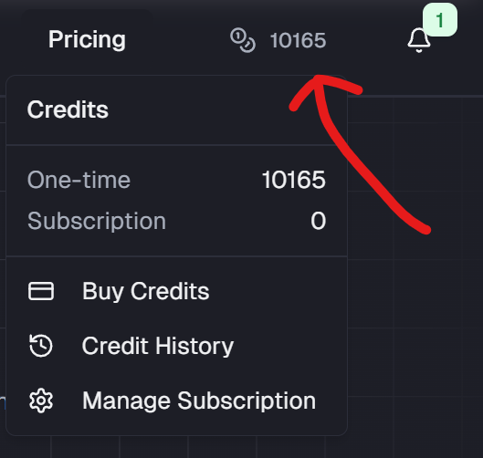 Unsubscribe from credit dropdown